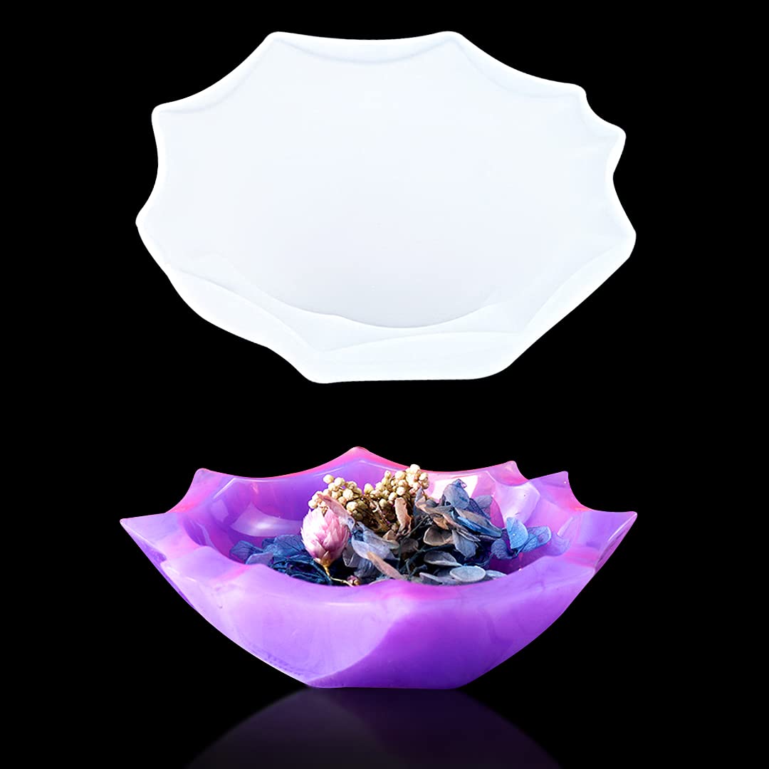 Zayookey Plate Silicone Moulds Small Dish Resin Mould Epoxy Tray Molds for Resin Casting Soap Dish Bowl Trinket Container Mold DIY Jewelry Making