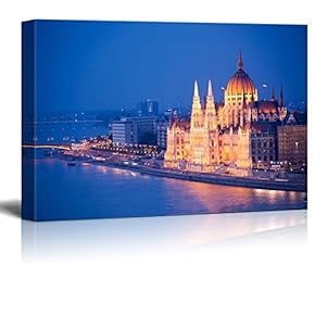 Beautiful Parliament View in Budapest at Night Over...