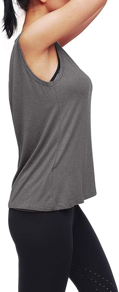 Mippo Workout Tops for Women Yoga Shirts Muscle Running Tank Tops Open Back Workout Clothes at  Women’s Clothing store