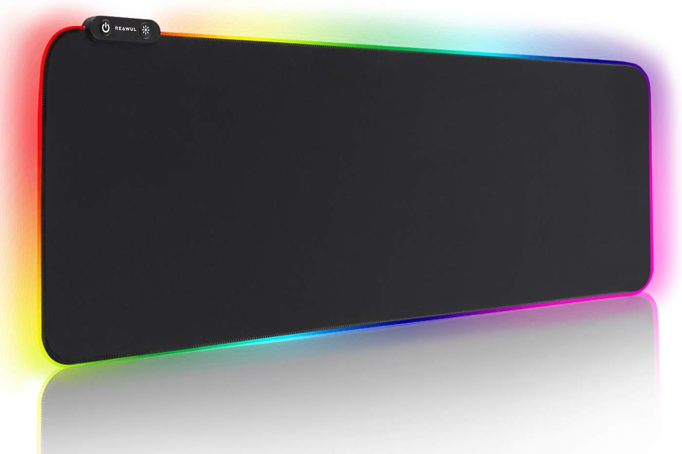 REAWUL RGB Mouse Pad Large Gaming Mousepad Soft Oversize Glowing Led Extended Mouse Mat, Non-Slip Rubber Base Computer Keyboard Pad, 14 RGB Lighting Modes for Gaming - 31.5 X 11.8in