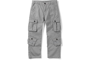 OCHENTA Boys' Cotton Military Cargo Pants, 8 Pockets Casual Outdoor Hunting Hiking Camping