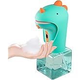 Dinosaur Automatic Soap Dispenser, Auto Foaming Touchless Hand Soap Dispenser for Kids, IPX6 Waterproof Cute Foam Sanitizer Dispenser for Bathroom Countertop, 8.7oz/250ML (Battery Type)