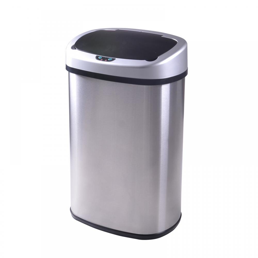 Photo 1 of ***(LID IS BROKEN/ MAJOR DAMAGE)***FDW Kitchen Trash can for Bathroom Bedroom Home Office Automatic Touch Free Garbage bin with lid Brushed Stainless Steel Rectangular 13 Gallon / 50L