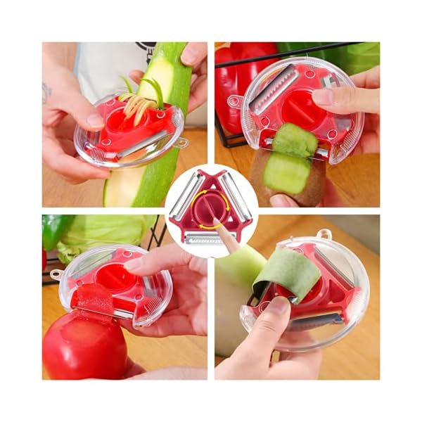 Garlic Press Rocker Stainless Steel Garlic Crusher with Opener and Silicone Garlic Peeler Kitchen Gadgets 304 Food Grade…