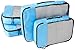 Amazon Basics 4 Piece Packing Travel Organizer Cubes Set - 2 Medium and 2 Large, Sky Blue
