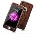 iPhone 6 Plus/6s Plus Full Body Plastic Hard Case-Aurora Black Front and Back Cover with Tempered Glass Screen Protector for iPhone 6 Plus/6s Plus 5.5 Inch (wood black Pattern)