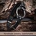 JINBAOYING Leather Bracelet Mens Black Braided Genuine Leather Bracelet with Stainless Steel Wristband Cuff Bracelet, 8.7 inch