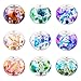 PH PandaHall 100pcs Large Hole Beads, European Beads Garden Decor Beaded 10 Colors Spray Painted Glass Loose Beads for European Bracelet Making Indoor Outdoor Yard Patio Plant Pot Flower Hole: 5mm
