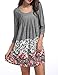 SeSe Code Women's Scoop Neck Floral Printed Casual Flowy Dress(FBA)