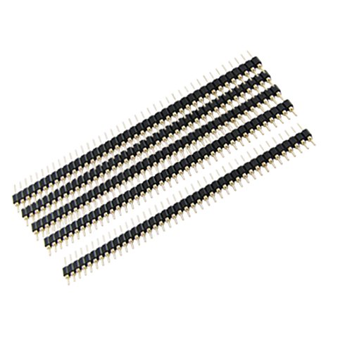 uxcell 5 Pcs 2.54mm Pitch 40P Male Round Pin Header Connector