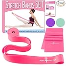 Set of 2 Stretch Bands for Exercise for Kids & Adults + Dancer Gifts Box - Stretching Bands for Flexibility Leg Stretcher