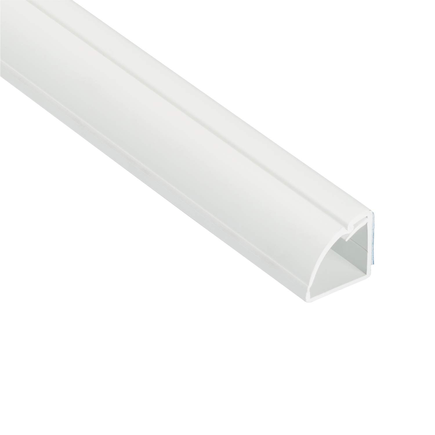 D-Line Quarter Round Cable Trunking, Quadrant Cable Cover, Paintable, Self-Adhesive Wire Cover, Corner Floor Trim, Cable Management - 22mm (W) x 22mm (H) x 1-meter Length - White