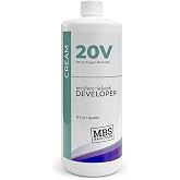20 Volume Cream Developer (32 oz) - 6% Hydrogen Peroxide Moisture-Infused Formula with Vegetable Glycerin for Vibrant, Long-Lasting Hair Color