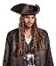 Disguise Men's POTC5 Captain Jack Sparrow Hat Bandana and Dreads-Adult Multi One Size by Disguise
