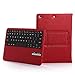iPad Air/iPad Air 2 Keyboard + Leather Case, Poweradd Removable Bluetooth iPad Keyboard Case + Auto Wake/Sleep Function, Built-in Stand for Apple iPad Air 1/2, iPad 5/6 [Apple iOS 10+ Support] - Red