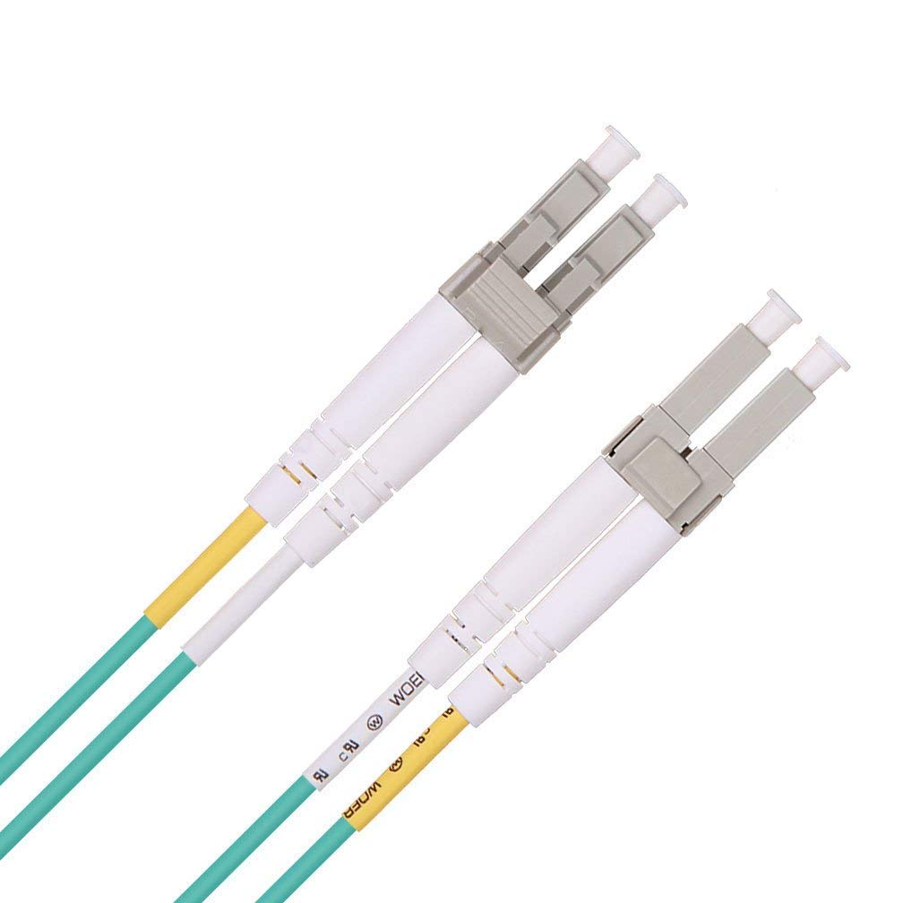 ipolex LC to LC Fiber Patch Cable Multimode, 10Gb OM3 Fiber Optic Cable, Duplex 50/125μm Fiber Optic Internet Cable, LSZH Fiber Optic Jumper for MMF SFP/SFP+ Transceiver, 3-m, 4-Pack.
