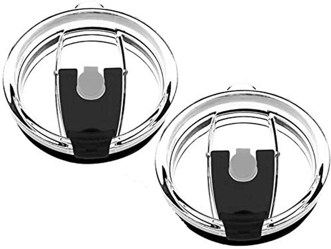 Gteller Tumbler Replacement Lid for 20 oz, 30 oz Tumbler - Splash Resistant, Leak Spill Proof and Straw Friendly (30 oz Black, Double Hole)