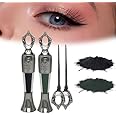Powder Eyeliner, Eye Liner, Handmade 100% Natural Eyeliner Powder, Long-Lasting Eyeliner Arabic Eyeliner Powder for Natural Makeup, Long-Wearing, Smudge-Proof (Black+Green)