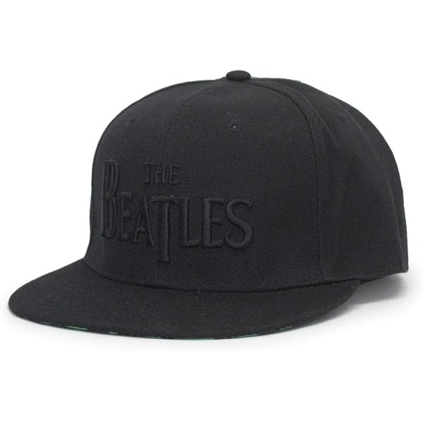 Beatles Sgt. Pepper's Drum Logo Baseball Cap - Embroidered Stripes, Black Adjustable Hat - View #4