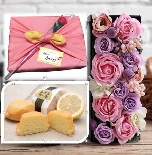 Amazon 母の日 ギフト スイーツとソープフラワー 風呂敷包 カード付 セット17 Bセット メゾンドフラワー ケーキ 洋菓子 通販
