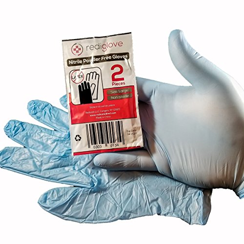 100 pairs Blue Nitrile powder free Disposable Emergency Gloves 1 pair