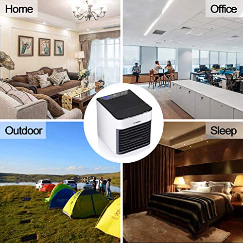 H YANKA Personal Air Cooler, USB Evaporative Coolers with Waterbox,Portable Table Fan,Ultra-Quiet Table Fan,3 Fan Speed,USB Charging,Fresh Design,Prevent of Water Leakage