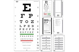 VISIONÄREN Snellen Eye Chart 20 Feet with Snellen Pocket, Rosenbaum Pocket & Jaeger Eye Charts (Pack of 4)