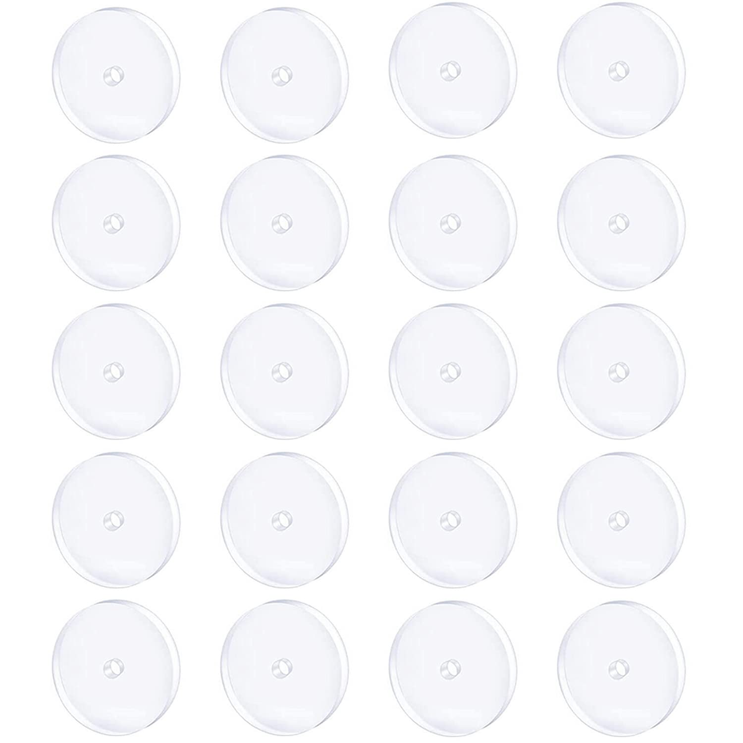 Decentraland 9MM 20PCS Clear Piercing Disc for Piercing Bump,Pressure Silicone Earrings for Keloids Healing Pads Belly Button Piercing Kit — image 1