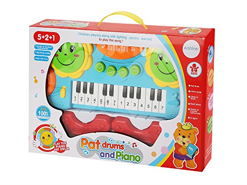 Funmily Baby Piano Play Keyboard Drums Educational Musical Toys with Light (Blue) - Thumbnail 6