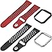 For Fitbit Blaze Bands, SKYLET 2 Pack Breathable Replacement Straps with Steel Frame for Fitbit Blaze Silicone Bracelet (No Tracker)[2PC: Black-Gray&Red-Black+2 Frames, Large]