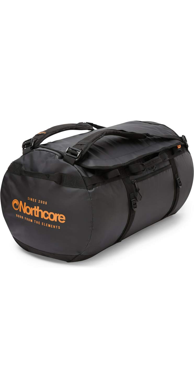 Northcore Surfing and Watersports Accessories - Duffel Bag 85L 85 Litre Capacity - Black Orange