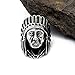 FANSING Men Rings, Punk Indian Chief Ring Stainless Steel, Size 12