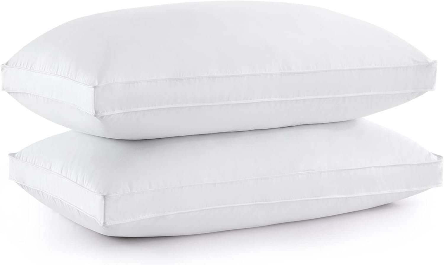 Photo 1 of ** PARTIAL SET ** puredown® Goose Feather Down Pillows, Gusseted Bed Pillows for Sleeping 100% Cotton Cover, Set of 2 Standard Size