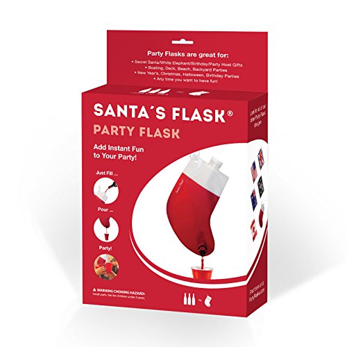 Party Flasks Santas Flask for Liquor, Wine, Drinks: Funny Gag Gifts for White Elephant Christmas Gifts Exchanges; Beverage Dispenser Holds 2.25 Liters for Holiday, Graduation, Office Parties Home & Kitchen, Kitchen & Dining, Dining & Entertaining, Bar Tools & Glasses, Flasks