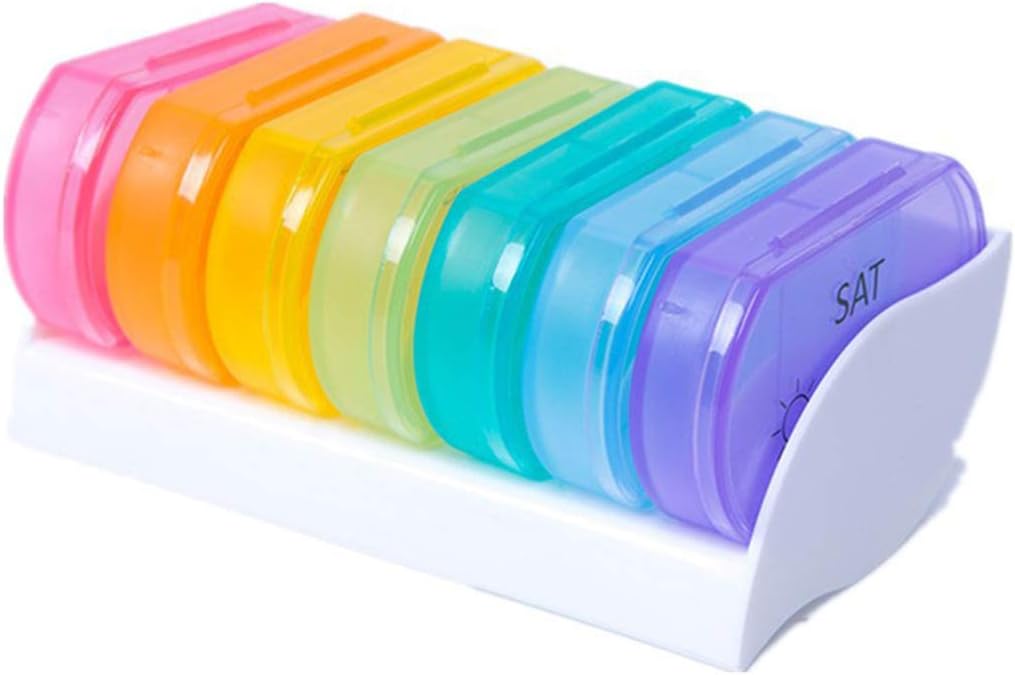 Keepart Portable Daily Pill Organiser (Twice-A-Day), Weekly AM/PM Pill Box Case with Moisture-Proof Design for Purse and Pockets To Hold Vitamins, Fish Oil, Supplements and Medication