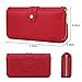WOZEAH Women's PU Leather RFID Large Capacity Long Wallet Clutch Pures handbags Credit Card Holder Organizer Ladies Purse (red)