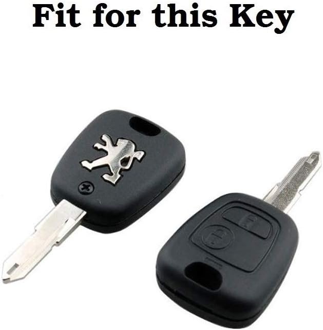 YLC Silicone Car Key Protection Case/Car Key Cover/Fob Holder/Cover Skin Jacket for Peugeot & Citroen 2 Buttons Remote Car Key(Black) - Image 4