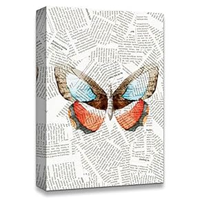 signwin Canvas Wall Art Butterfly On The Newspaper...