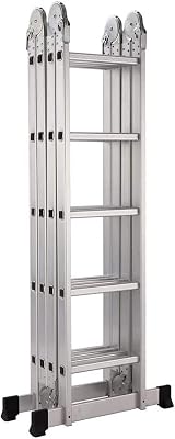 Escada articulada multifuncional de alumínio dobrável 4x5 degraus