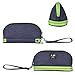 Room Saving Makeup Pouch Cosmetic Bag for Purse Fits Longest Makeup Brushes, Toiletries and Skincare Travel Organizer Kit, Pencil Pen Case Water Resistant, Blue