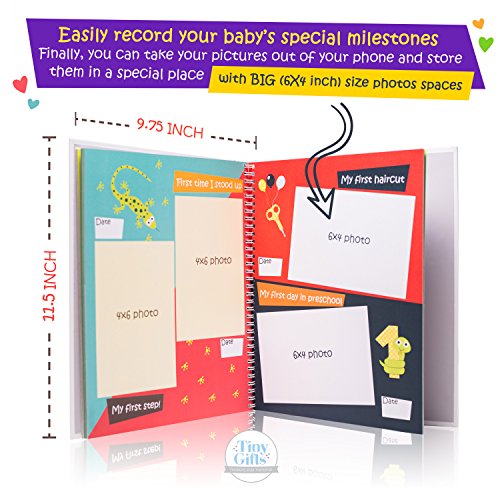 First 5 Years Baby Memory Book + Clean-Touch Ink Pad + Gift Box. Record Your Girl or Boy Photos & Milestones. Keepsake Journal | Scrapbook | Photo Album. Modern Baby Shower Gift for Expecting Parents - Thumbnail 5