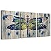 iHAPPYWALL 3 Pieces Dragonfly Canvas Wall Art Watercolor Dragonfly Rustic Wood Style Vintage Insect Picture Print for Home Bedroom Decor Ready to Hang 16x24inchx3pcs