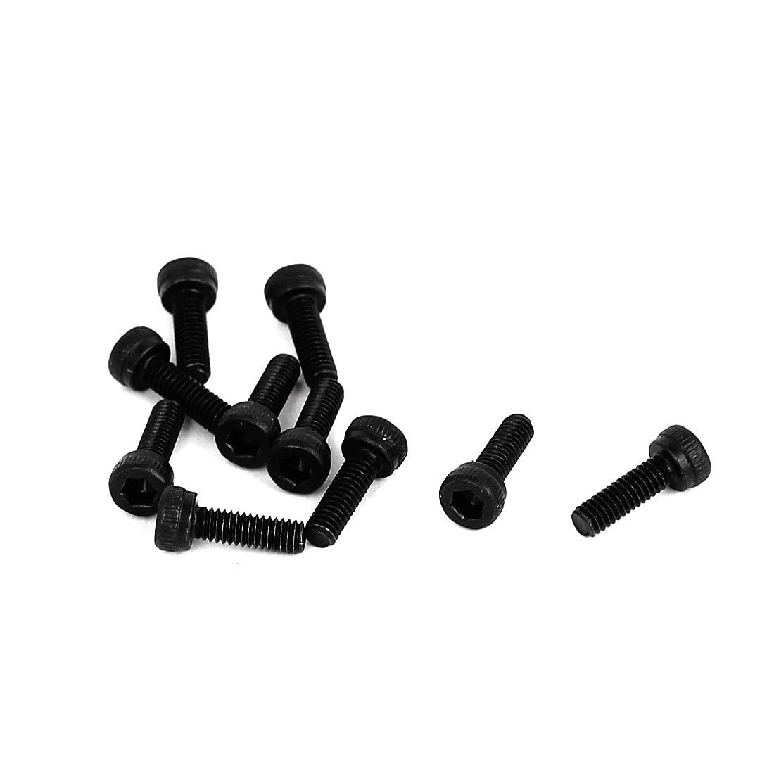 TOP-VIGOR 10Pcs Hexagon Socket Head Cap Screws, M2.5 x 8mm 12.9 Alloy Steel Replacement Machine Fastener Screws, Fully Thread for Bicycle Motorcycle Repair, Professionals Landlords Repairmen, Black