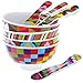 French Bull Melamine Mini Bowl, 4-Piece Set, 10 Fluid Ounces, Small Serving Bowl – Snack, Condiment, Dip, Dessert, Ice Cream – Shatter Proof, Food-Safe, BPA Free, Dishwasher Safe, 4”, Graphic