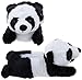 Wishpets Children Kid Panda Bear Animal Paw Plush Toy Fuzzy Slippers - Black & White