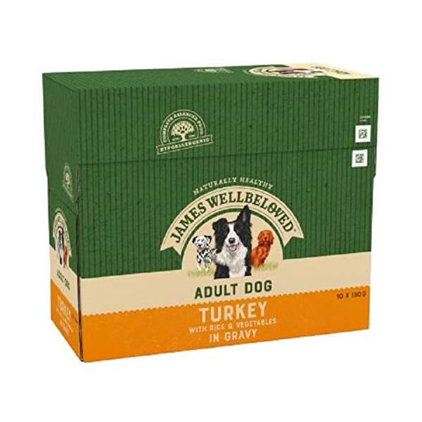 James-Wellbeloved-Complete-Wet-Adult-Dog-Food-Turkey-Rice-and-Vegetables-10-x-150-g James Wellbeloved Complete Wet Adult Dog Food Turkey Rice and Vegetables, 10 x 150 g