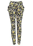 Simplicity Classic Yellow Rose Print Harem Pants With Pockets, Nylon