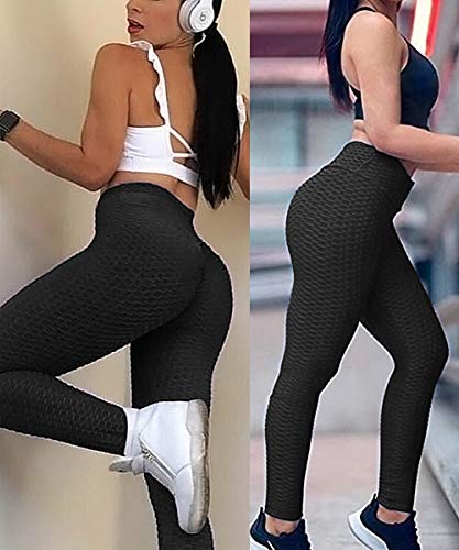 LAOTEPO Butt Lifting Anti Cellulite Sexy Leggings for Women High Waisted Yoga Pants Workout Tummy Control Sport Tights