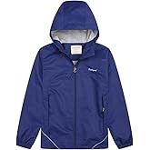 Dubbped Boys Girls Rain Jacket Hooded Windbreaker Lightweight Waterproof Raincoat for Kids