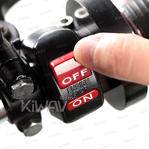 KiWAV black engine switch on/off 12v DC electrical motorcycle scooter atv fit 7/8" handlebar